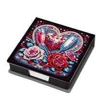 Load image into Gallery viewer, Leather Animals Diamond Painting Notecard Box Flowers Gem Art Sticky Note Holder