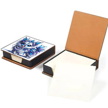Load image into Gallery viewer, Leather Animals Diamond Painting Notecard Box Flowers Gem Art Sticky Note Holder