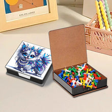 Load image into Gallery viewer, Leather Animals Diamond Painting Notecard Box Flowers Gem Art Sticky Note Holder