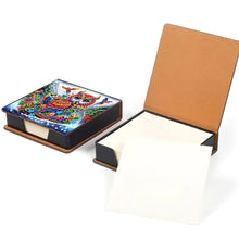 Load image into Gallery viewer, Leather Animals Diamond Painting Notecard Box Flowers Gem Art Sticky Note Holder
