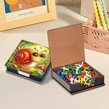 Load image into Gallery viewer, Leather Animals Diamond Painting Notecard Box Flowers Gem Art Sticky Note Holder