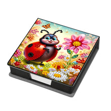 Load image into Gallery viewer, Leather Animals Diamond Painting Notecard Box Flowers Gem Art Sticky Note Holder