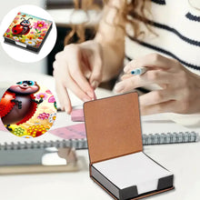 Load image into Gallery viewer, Leather Animals Diamond Painting Notecard Box Flowers Gem Art Sticky Note Holder