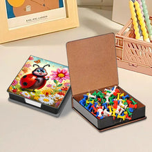 Load image into Gallery viewer, Leather Animals Diamond Painting Notecard Box Flowers Gem Art Sticky Note Holder