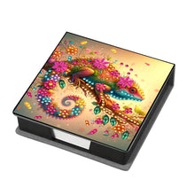 Load image into Gallery viewer, Leather Animals Diamond Painting Notecard Box Flowers Gem Art Sticky Note Holder
