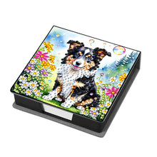 Load image into Gallery viewer, Leather Animals Diamond Painting Notecard Box Flowers Gem Art Sticky Note Holder