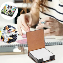 Load image into Gallery viewer, Leather Animals Diamond Painting Notecard Box Flowers Gem Art Sticky Note Holder