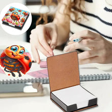 Load image into Gallery viewer, Leather Animals Diamond Painting Notecard Box Flowers Gem Art Sticky Note Holder