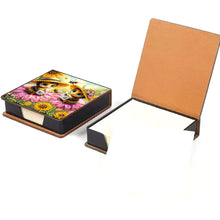 Load image into Gallery viewer, Leather Animals Diamond Painting Notecard Box Flowers Gem Art Sticky Note Holder