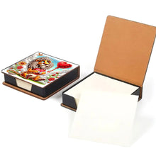 Load image into Gallery viewer, Leather Animals Diamond Painting Notecard Box Flowers Gem Art Sticky Note Holder