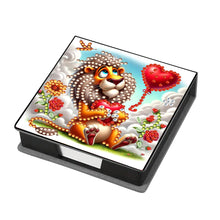 Load image into Gallery viewer, Leather Animals Diamond Painting Notecard Box Flowers Gem Art Sticky Note Holder