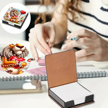 Load image into Gallery viewer, Leather Animals Diamond Painting Notecard Box Flowers Gem Art Sticky Note Holder