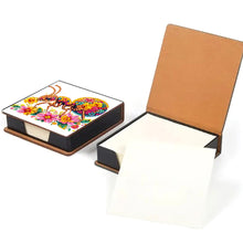 Load image into Gallery viewer, Leather Animals Diamond Painting Notecard Box Flowers Gem Art Sticky Note Holder
