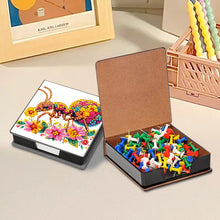 Load image into Gallery viewer, Leather Animals Diamond Painting Notecard Box Flowers Gem Art Sticky Note Holder