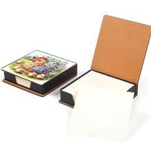 Load image into Gallery viewer, Leather Animals Diamond Painting Notecard Box Flowers Gem Art Sticky Note Holder