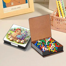 Load image into Gallery viewer, Leather Animals Diamond Painting Notecard Box Flowers Gem Art Sticky Note Holder