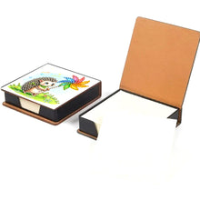 Load image into Gallery viewer, Leather Animals Diamond Painting Notecard Box Flowers Gem Art Sticky Note Holder