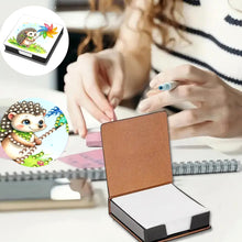 Load image into Gallery viewer, Leather Animals Diamond Painting Notecard Box Flowers Gem Art Sticky Note Holder