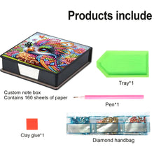 Load image into Gallery viewer, Leather Animals Diamond Painting Notecard Box Flowers Gem Art Sticky Note Holder