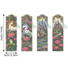 Load image into Gallery viewer, 4 Pcs Diamond Painting Bookmarks DIY Diamond Art Bookmarks Kits (White Horse)
