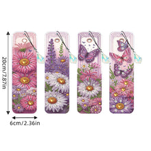 Load image into Gallery viewer, 4 Pcs Diamond Painting Bookmarks DIY Diamond Art Bookmarks Kits (Flower)