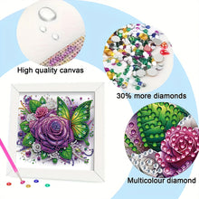 Load image into Gallery viewer, Diamond Painting - Partial Special Shaped - Rose Butterfly (18*18CM)