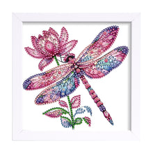 Load image into Gallery viewer, Diamond Painting - Partial Special Shaped - Pink Dragonfly (18*18CM)