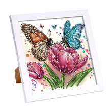 Load image into Gallery viewer, Diamond Painting - Partial Special Shaped - Butterfly Tulip (18*18CM)