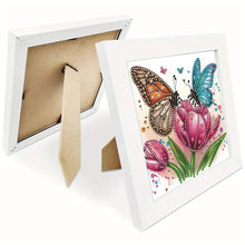Load image into Gallery viewer, Diamond Painting - Partial Special Shaped - Butterfly Tulip (18*18CM)