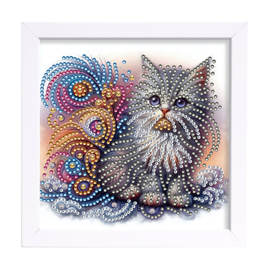 Diamond Painting - Partial Special Shaped - Cat (18*18CM)