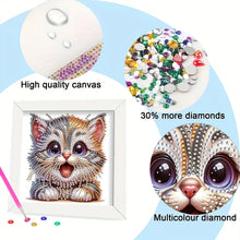 Load image into Gallery viewer, Diamond Painting - Partial Special Shaped - Happy Cat (18*18CM)