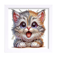 Load image into Gallery viewer, Diamond Painting - Partial Special Shaped - Happy Cat (18*18CM)