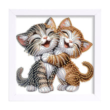 Load image into Gallery viewer, Diamond Painting - Partial Special Shaped - Two Kittens (18*18CM)