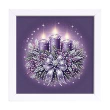 Load image into Gallery viewer, Diamond Painting - Partial Special Shaped - Christmas Candle Bow (18*18CM)