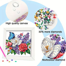 Load image into Gallery viewer, Diamond Painting - Partial Special Shaped - Butterfly Flower (18*18CM)