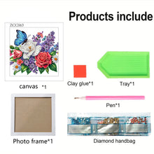 Load image into Gallery viewer, Diamond Painting - Partial Special Shaped - Butterfly Flower (18*18CM)