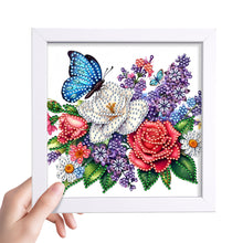 Load image into Gallery viewer, Diamond Painting - Partial Special Shaped - Butterfly Flower (18*18CM)