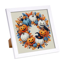 Load image into Gallery viewer, Diamond Painting - Partial Special Shaped - Halloween Pumpkin Wreath (18*18CM)