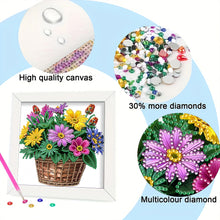 Load image into Gallery viewer, Diamond Painting - Partial Special Shaped - Flower Basket (18*18CM)