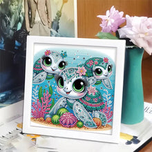 Load image into Gallery viewer, Diamond Painting - Partial Special Shaped - Three Turtles (18*18CM)