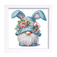 Load image into Gallery viewer, Diamond Painting - Partial Special Shaped - Gnome With Rabbit Ears (18*18CM)