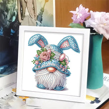 Load image into Gallery viewer, Diamond Painting - Partial Special Shaped - Gnome With Rabbit Ears (18*18CM)