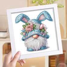 Load image into Gallery viewer, Diamond Painting - Partial Special Shaped - Gnome With Rabbit Ears (18*18CM)