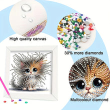 Load image into Gallery viewer, Diamond Painting - Partial Special Shaped - Fried Cat (18*18CM)