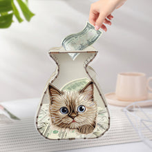 Load image into Gallery viewer, Acrylic Wooden Cat DIY Money Storage Box Diamond Art Decors for Adults Beginners