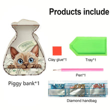 Load image into Gallery viewer, Acrylic Wooden Cat DIY Money Storage Box Diamond Art Decors for Adults Beginners