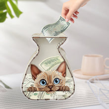 Load image into Gallery viewer, Acrylic Wooden Cat DIY Money Storage Box Diamond Art Decors for Adults Beginners