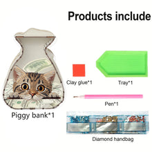 Load image into Gallery viewer, Acrylic Wooden Cat DIY Money Storage Box Diamond Art Decors for Adults Beginners