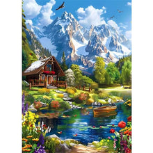 Load image into Gallery viewer, Diamond Painting - Full Round - Landscape House (40*50CM)
