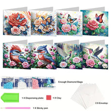 Load image into Gallery viewer, 8pcs Diamond Painting Greeting Cards Handmade Diamond Art Cards for Adults (A)